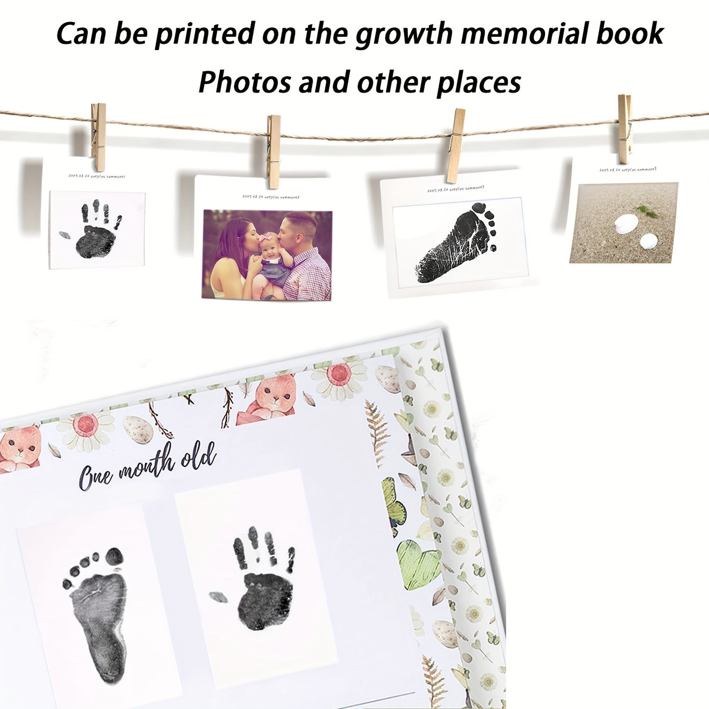 Hand- & voetafdrukset voor baby – herinnering met kader