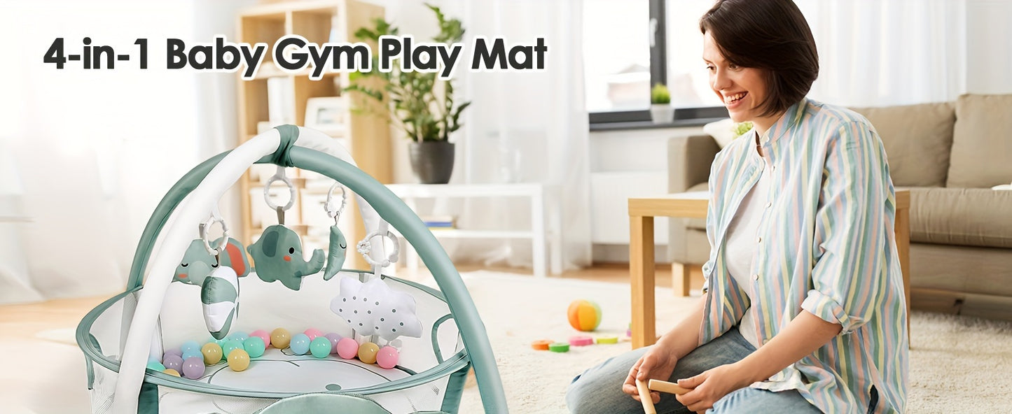 4-in-1 speelmat met babygym – ballenbad & speelboog