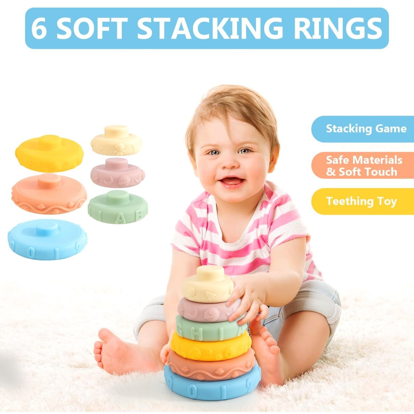 Baby speelset 5-in-1 – zintuiglijk speelgoed (6‑36 m)